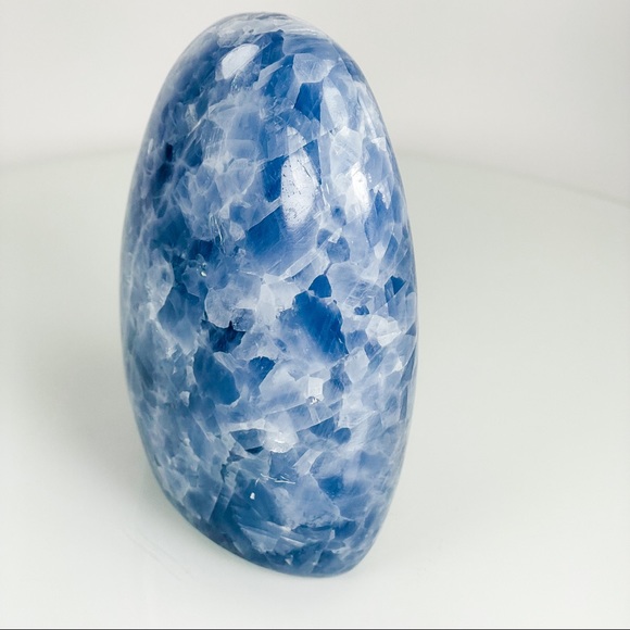 Blue Calcite Free Form Mineral Decor - Picture 3 of 14
